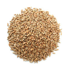 Top view of rye grains pile