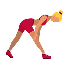 fitness girl flat icon