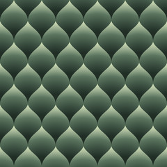 Fototapeta premium Green seamless curved diamonds pattern.