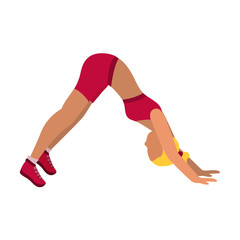 fitness girl flat icon