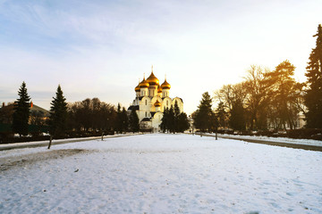 The Assumption Cathedral in Yaroslavl, Russia in winter