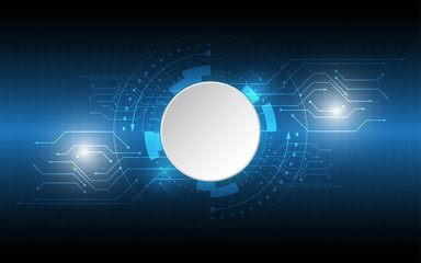 Abstract technological background circle empty space with various technology elements
