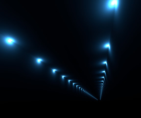 Abstract corridor blue lights © More Images