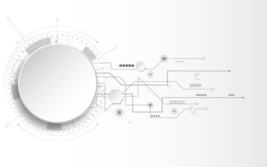 Grey white Abstract technology background with various technology elements