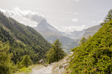 Zermatt, Dorf, Wanderweg, Findeln, Findelbach, Findelbachschlucht, Schlucht, Alpen, Matterhorn, Wallis, Sommer, Schweiz
