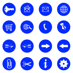 Fototapeta premium blue flat buttons with internet icons 