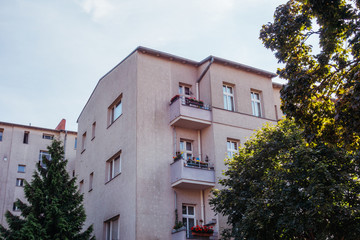 vintage colored house in nature