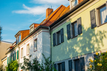 Fototapeta na wymiar colorful detached row houses