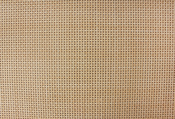 Light brown wood plank texture background. Antique bamboo weave pattern wallpaper with small squares. Empty detailed boarded frame structure close up. Natural material with blank copy space top view 