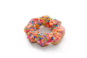 colorful doughnut isolated on white background