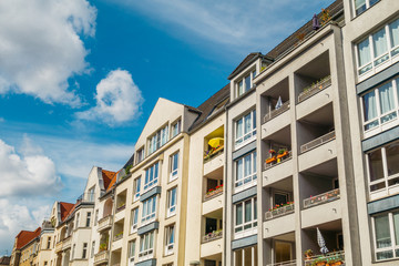 typical german apartment houses in a row
