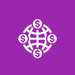 money transfer icon, global payments