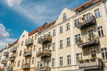 historical houses in germany with steel balcony