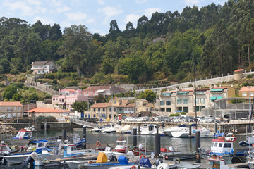 Fototapeta na wymiar Port and village of Bueu ,Pontevedra province, Galicia, Spain