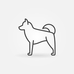 Cute dog linear concept icon