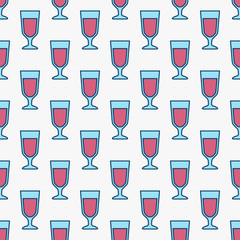 Colorful red wine glasses pattern