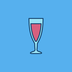 Wine glass colorful vector icon