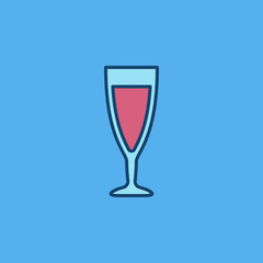 Wine glass colorful vector icon