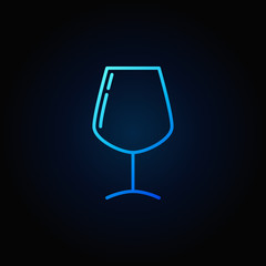 Wine glass simple blue icon