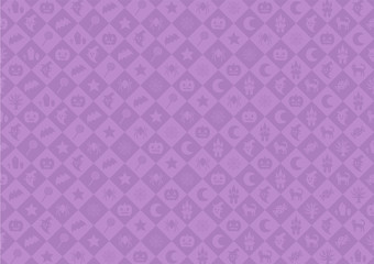 ハロウィンの背景模様イラスト（紫色）