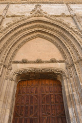 Obraz premium Los Novios door of the Cathedral of Palencia, Castilla y Leon, Spain