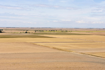Fototapeta na wymiar Landscape of Castilla y Leon near the village of Montealetre de Campos in the region of Tierra de Campos, Valladolid Province, Spain,