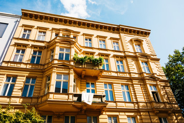 orange and high contrasted house at kreuzberg, berlin