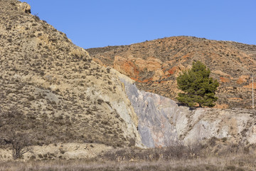 Fototapeta na wymiar View of the mountainous natural landscape at Daroca