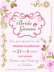 Vintage card Cherry blossom