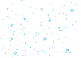 Fototapeta na wymiar Weiße Textur mit hellen blauen Farbspritzern als fleckiges Hintergrund Muster