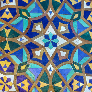 Abstract pattern background, tile texture, Moroccan ornament