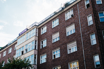 Fototapeta na wymiar brick apartment building in london