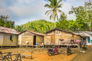 traditional houses of the native people of indonesia in village