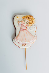 ..Delicious gingerbread in the form of a girl. Cooking. Bakery products.