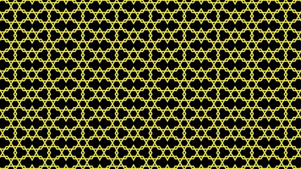 Yellow grid on a black background. Seamless texture. The textile pattern.