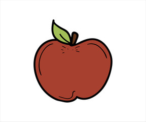 Food items - Apple. Vector doodle illustration in eps10