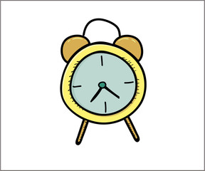 Bedroom alarm clock. Vector doodle illustration in eps10