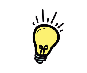 Lightbulb icon. Lamp vector doodle. Illustration in eps10
