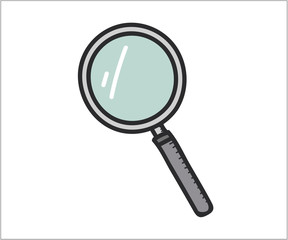 Magnifying glass icon. Vector doodle illustration in eps10