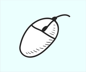 Computer mouse icon. Vector doodle illustration in eps10