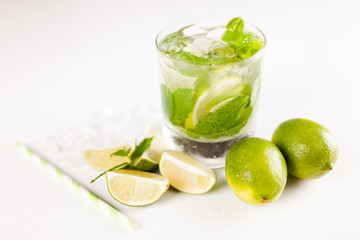 Mojito cocktail on white background