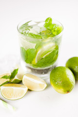 Mojito cocktail on white background