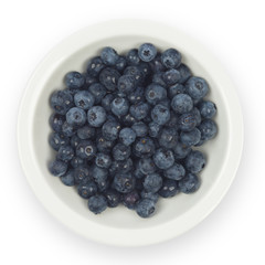Blueberries on the white plate isolated on white including clipping path
