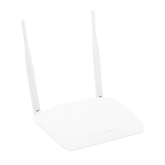 White wi-fi router isolated on a white background. Clipping path
