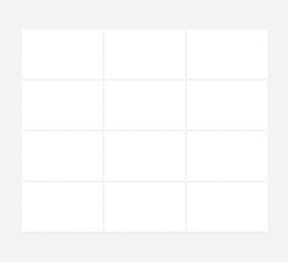 Blank postal stamp collection.illustration vector