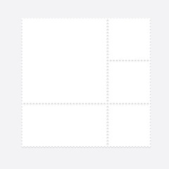 Blank postal stamp collection.illustration vector
