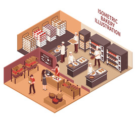 Isometric Bakery Illustration