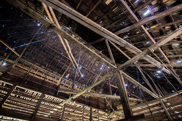 Dusty creepy attic of the old house
