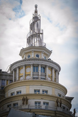 The building with a spire (Patriarch's Ponds).