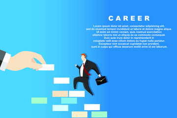 Businessman Walking Up Stairs . business concept illustration